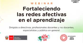 Webinar online "Fortaleciendo las redes afectivas en el aprendizaje" del MINEDU