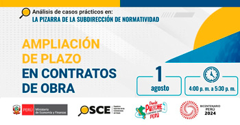 Webinar online gratis "Ampliación de plazo en contratos de obra" del OSCE