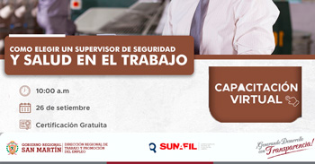 Capacitación online gratis  Como elegir un supervisor de seguridad y salud en el trabajo del DRTPE  de San Martín