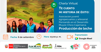 Charla online Asociación juvenil agropecuarios y artesanal Pensando en el Desarrollo Muyoc Chico Cajamarca