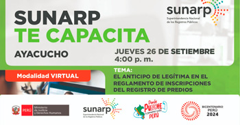 Charla online gratis  El anticipo de legítima en el reglamento de inscripciones del registro de predios  de la SUNARP