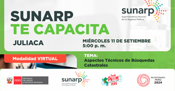 Charla online gratis "Aspectos técnicos de busquedas catastrales" de la SUNARP