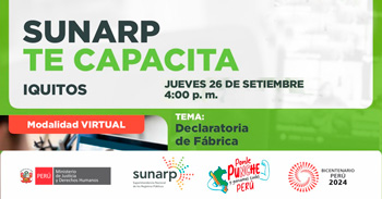 Charla online gratis "Declaratoria de fabrica - aspectos registrales" de la SUNARP