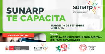 Charla online gratis "Sistema de Intermediación Digital SID - Municipalidades" de la SUNARP