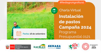 Charla online "Instalación de pastos Campaña 2024" de Agro Rural