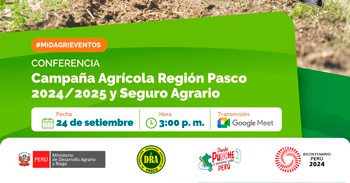 Conferencia online "Campaña Agrícola Región Pasco 2024 – 2025 y Seguro Agrario" de MIDAGRI