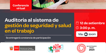 Conferencia online gratis "Auditoria al sistema de gestión de seguridad y salud en el trabajo”i" del MTPE