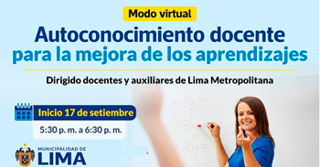 Curso  online gratis  "Autoconocimiento docente para la mejora de los aprendizajes" de la Municipalidad de Lima