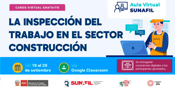 Curso online gratis "La inspección del trabajo en el sector construcción" de la SUNAFIL