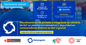 Seminario  online "Fiscalizaciones de pintado e integridad de cilindros de GLP" del OSINERGMIN