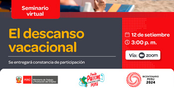 Seminario online gratis "El descanso vacacional" del MTPE