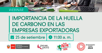 Webinar online "Importancia de la huella de carbono en las empresas exportadoras"  del MINCETUR