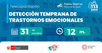 Capacitación online gratis "Detección temprana de trastornos emocionales" del  MINSA