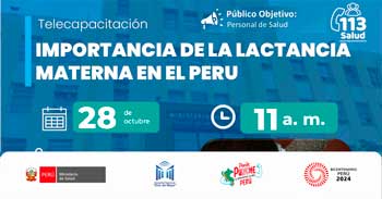 Capacitación online gratis "Importancia de la lactancia materna en el peru" del  MINSA