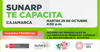 Charla presencial "Constitución e inscripción de empresas y servicios en línea de SUNARP "