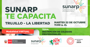 Charla online gratis "Evaluación técnica en prescripción adquisitiva de dominio." de la SUNARP