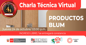 Charla virtual gratis "Productos BLUM" del SENCICO