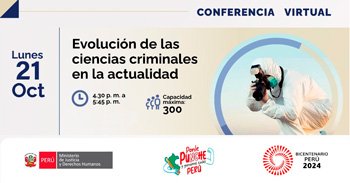 Conferencia online  "Evolución de las ciencias criminales en la actualidad" del MINJUSDH