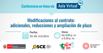 Conferencia online gratis "Modificaciones al contrato: adicionales, reducciones y ampliación de plazo"