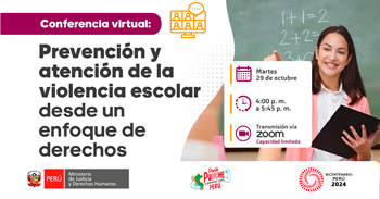 Conferencia online "Prevención y atención de la violencia escolar desde un enfoque de derechos humanos"