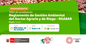 Conferencia online "Reglamento de Gestión Ambiental del Sector Agrario y de Riego - RGASAR" del MIDAGRI