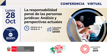 Conferencia online  "La responsabilidad penal de las personas jurídicas: Análisis y perspectivas actuales"