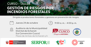 Curso presencial gratis "Gestión de riesgos por incendios forestales" de Serfor Perú