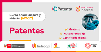 Curso online gratis con certificado sobre "Patentes" de INDECOPI