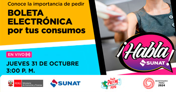 Evento online gratis "Boleta electrónica por tus consumos" 