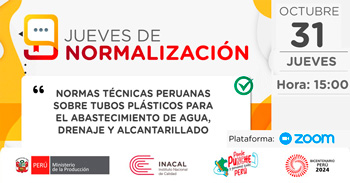 Evento online Normas técnicas peruanas sobre tubos plásticos para el abastecimiento de agua, drenaje y alcantarillado