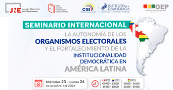 Seminario online La autonomía de los organismos electorales y el fortalecimiento de la institucionalidad democrática