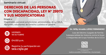 Seminario online "Derechos de las personas con discapacidad" de la Corte Superior de Justicia de Lambayeque