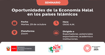 Seminario online "Oportunidades de la Economía Halal en los países Islámicos"  del MINCETUR