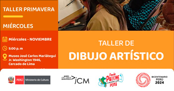 Taller presencial "Dibujo artístico"  del Museo José Carlos Mariátegui