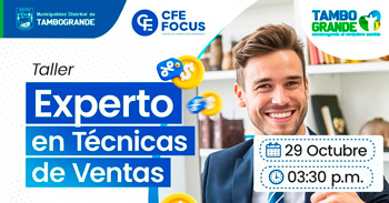 Taller online gratis"Experto en técnicas de ventas" de la Municipalidad de Tambogrande