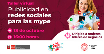 Taller  online "Publicidad en redes sociales para las mype" del PRODUCE