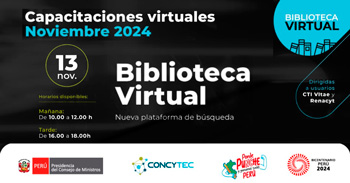 Capacitación virtual en " Biblioteca virtual " del CONCYTEC