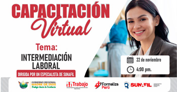 Capacitación online gratis "Intermediación Laboral"  de la DRTPE de Madre de Dios