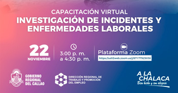 Capacitación online gratis"Investigación de incidentes y enfermedades laborales" DRTPE del Callao