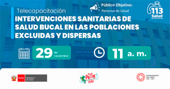  Capacitación online "Intervenciones sanitarias de salud bucal en las poblaciones excluidas y dispersas"