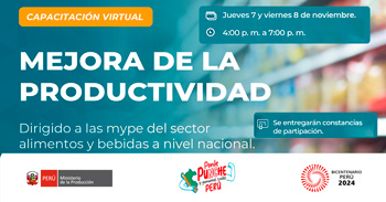 Capacitación online "Mejora de la productividad" de PRODUCE