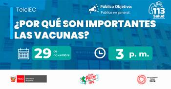  Capacitación online "¿Por qué son importantes las vacunas?" del  MINSA