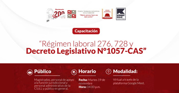 Capacitación online  "Régimen Laboral 276, 728 y Decreto Legislativo N° 1057-CAS"