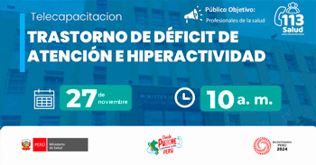 Capacitación online "Trastorno de déficit de atención e hiperactividad" del MINSA