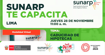 Charla gratis online "Caducidad de hipotecas" de la SUNARP