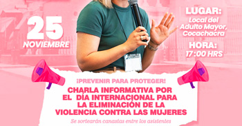 Charla presencial sobre "Día Internacional de la Eliminación de la Violencia Contra la Mujer"