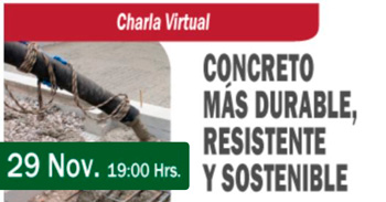 Charla virtual gratis "Concreto más durable, resistente y sostenible" del SENCICO