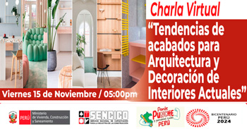 Charla virtual gratis "Tendencias de Acabados para Arquitectura y Decoración de Interiores Actuales"