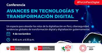 Conferencia presencial "Avances en Tecnologías y Transformación Digital; de la PCM