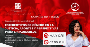  Conferencia online " Estereotipos de género en la justicia, aportes y perspectivas para erradicarlos " 